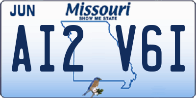 MO license plate AI2V6I