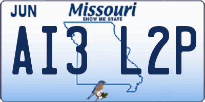 MO license plate AI3L2P