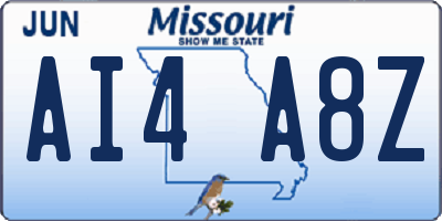 MO license plate AI4A8Z