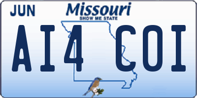MO license plate AI4C0I