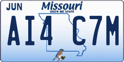MO license plate AI4C7M