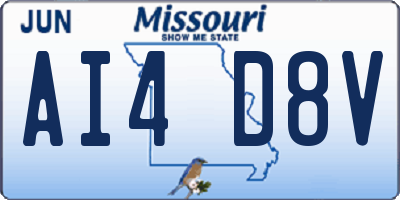 MO license plate AI4D8V