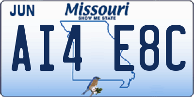 MO license plate AI4E8C