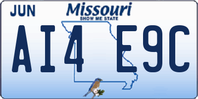 MO license plate AI4E9C