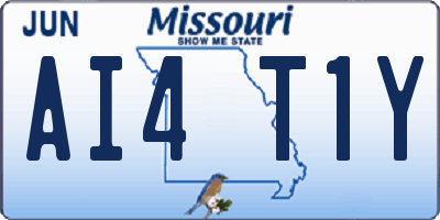 MO license plate AI4T1Y