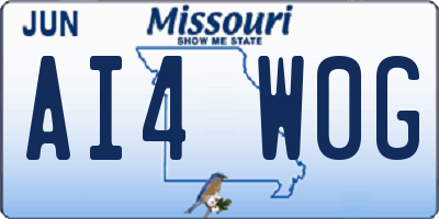 MO license plate AI4W0G