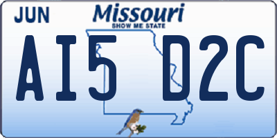 MO license plate AI5D2C