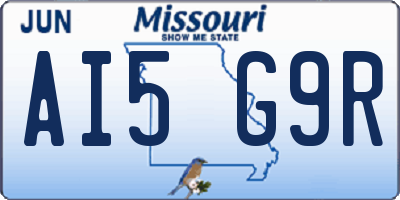 MO license plate AI5G9R