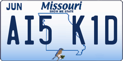 MO license plate AI5K1D