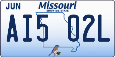 MO license plate AI5O2L