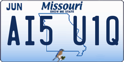 MO license plate AI5U1Q