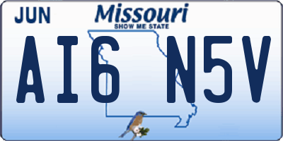 MO license plate AI6N5V