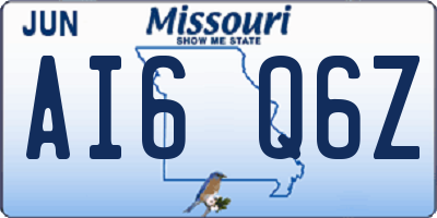 MO license plate AI6Q6Z