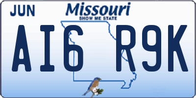 MO license plate AI6R9K