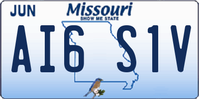MO license plate AI6S1V