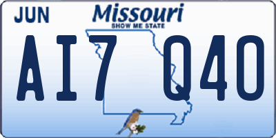 MO license plate AI7Q4O
