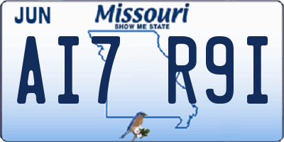 MO license plate AI7R9I