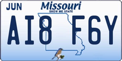 MO license plate AI8F6Y