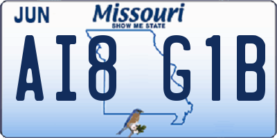 MO license plate AI8G1B