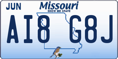 MO license plate AI8G8J