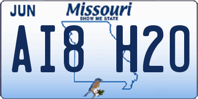 MO license plate AI8H2O