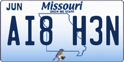 MO license plate AI8H3N