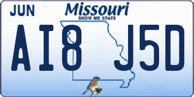 MO license plate AI8J5D