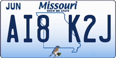 MO license plate AI8K2J