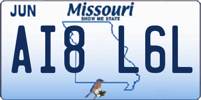 MO license plate AI8L6L