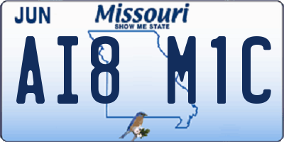 MO license plate AI8M1C