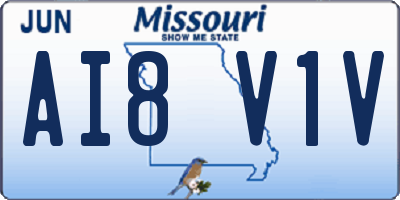 MO license plate AI8V1V