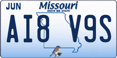 MO license plate AI8V9S