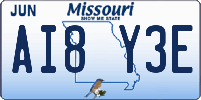 MO license plate AI8Y3E