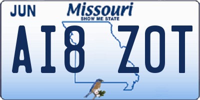 MO license plate AI8Z0T