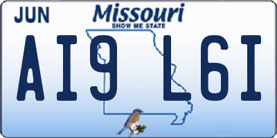 MO license plate AI9L6I
