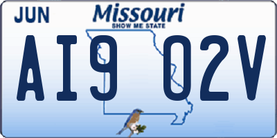 MO license plate AI9O2V