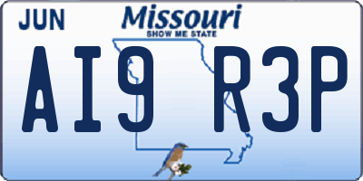 MO license plate AI9R3P