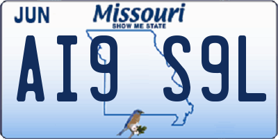 MO license plate AI9S9L