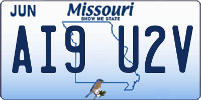 MO license plate AI9U2V