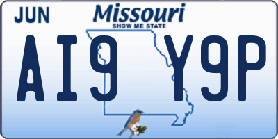 MO license plate AI9Y9P
