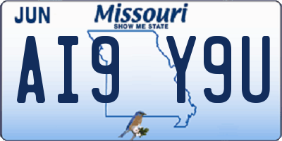 MO license plate AI9Y9U