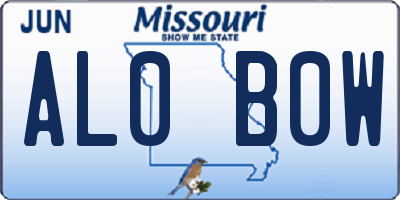 MO license plate AL0B0W