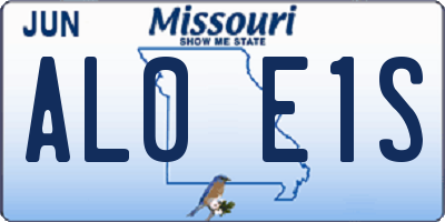 MO license plate AL0E1S