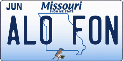 MO license plate AL0F0N