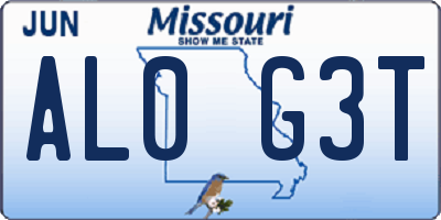 MO license plate AL0G3T