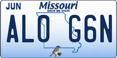 MO license plate AL0G6N