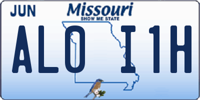 MO license plate AL0I1H