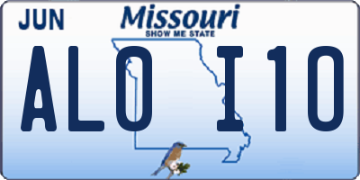 MO license plate AL0I1O