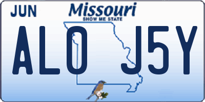 MO license plate AL0J5Y