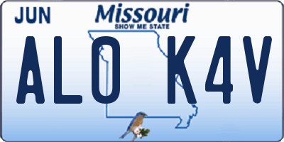 MO license plate AL0K4V